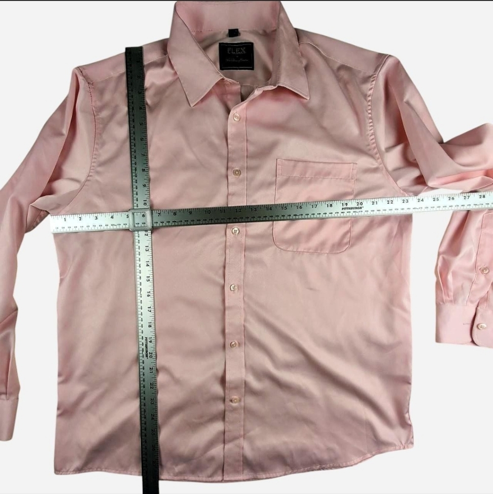 Flex Men's Luxury Collection Pink Button Down Shirt Designed in Italy Size Large - Picture 4 of 5